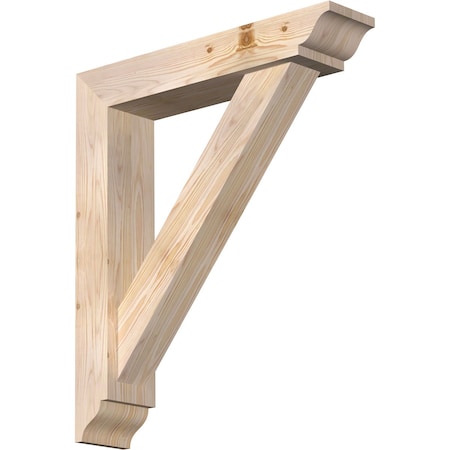Ekena Millwork Traditional Traditional Smooth Bracket w/ Offset Brace, Douglas Fir, 5 1/2"W x 26"D x 30"H BKT0604X26X30TRA01SDF
